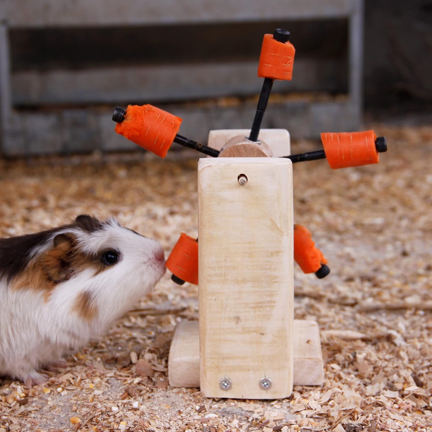 Rotating Feeding Toy for Guinea Pigs, Rabbits, Hamsters, Chinchillas, Rats, Foraging Food Holder Wheel, Guinea Pig Cage Accessories, Cavy treats, Toy for small animals