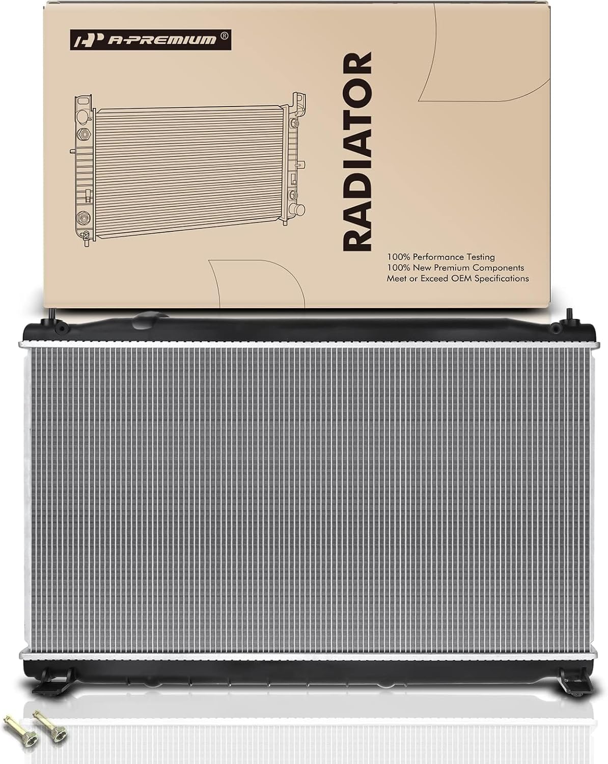 A-Premium Engine Coolant Radiator Assembly with Transmission Oil Cooler Compatible with Infiniti Q50 2014 2015 2016 2017 2018, 3.5L 3.7L V6 Engine, Replace# 214104GA5A, 214604GB5A