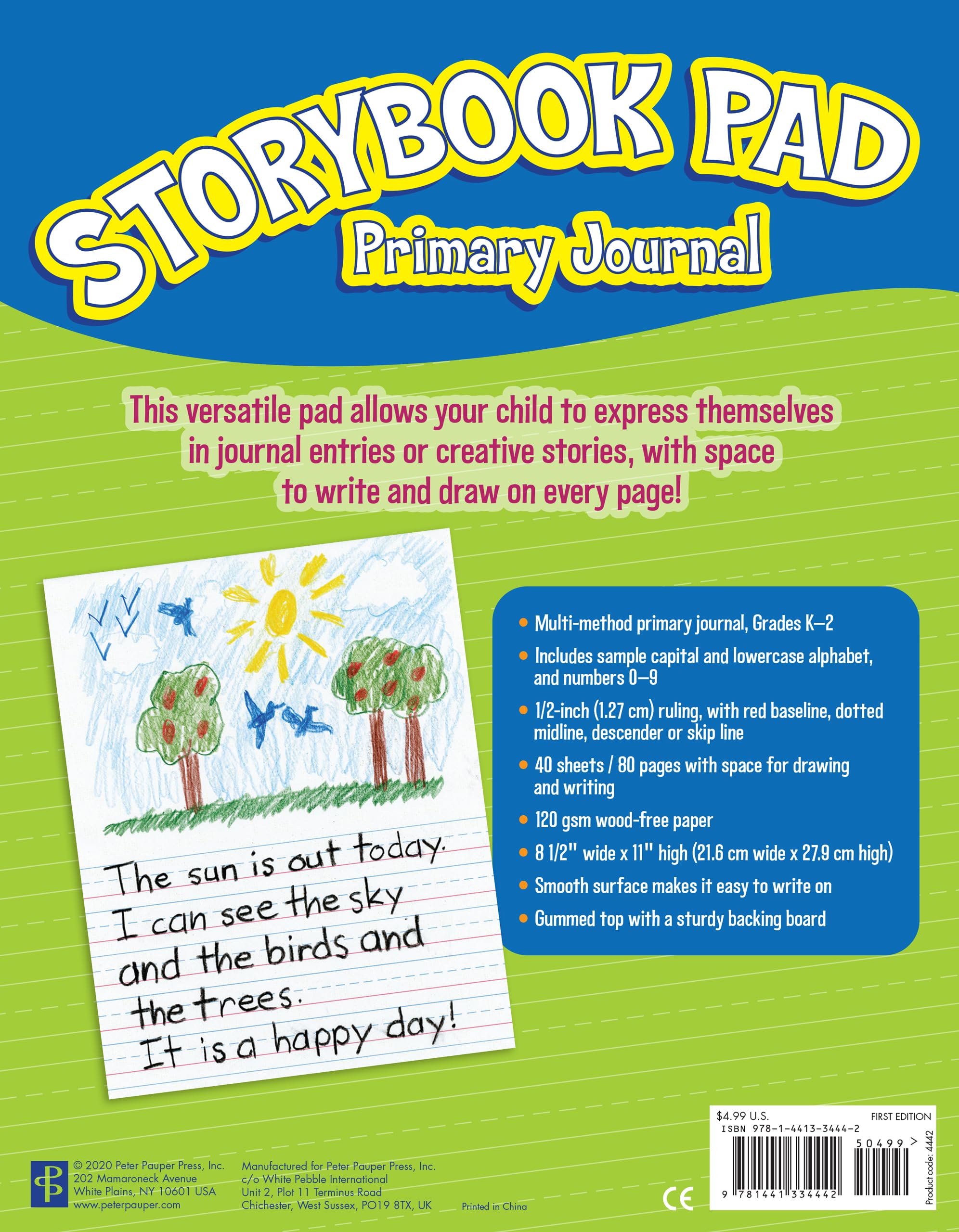 Peter Pauper Press Storybook Pad - Create a story on every page! (40 Sheets), Red