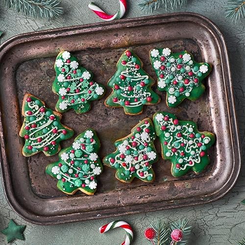 Miniatura 7 de 5 cortadores de galletas de Navidad, cortador de galletas de vacaciones de invierno, moldes para hombres de jengibre, muñeco de nieve, árbol de