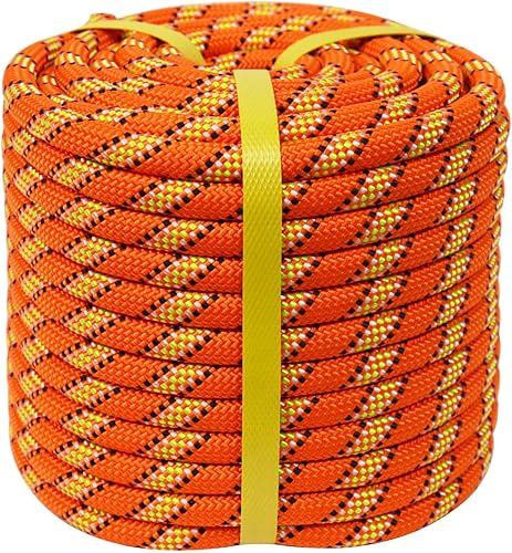 CRAYZA Cuerda de poliéster trenzada doble 12 pulgada x 100 pies cuerda de aparejo arborista fuerte 48 hebras para trabajo de árbol tirar de vela