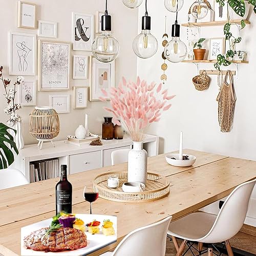 Miniatura 4 de Decoración de hierba de las pampas alta ramo de flores secas con colas de conejo, 50 flores artificiales artificiales de 17.7 pulgadas, rellenos de