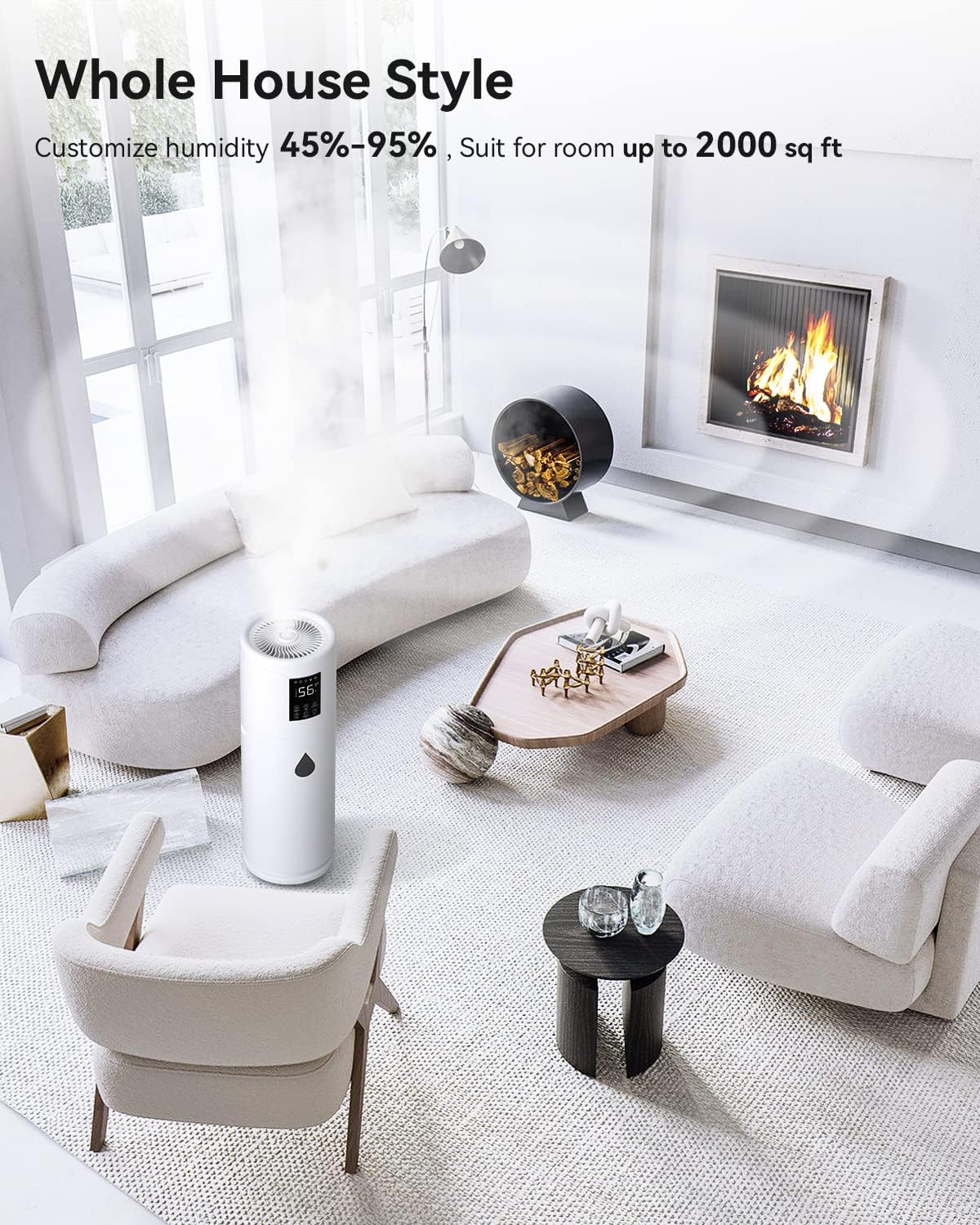 Hiswelle humidifier in a modern living room setting