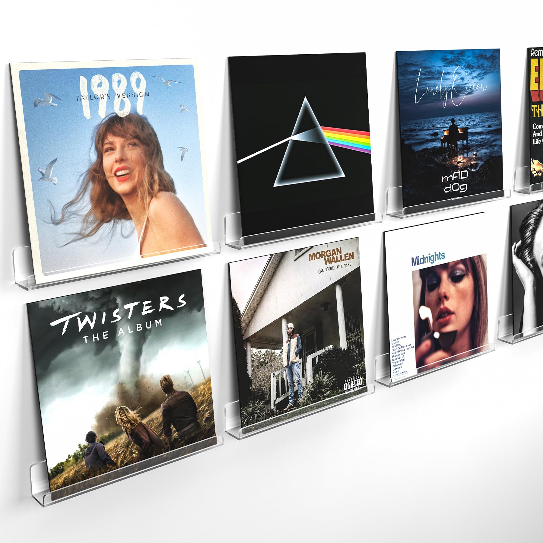 Laurensory Paquete de 8 soportes de pared para discos de vinilo de 12 pulgadas