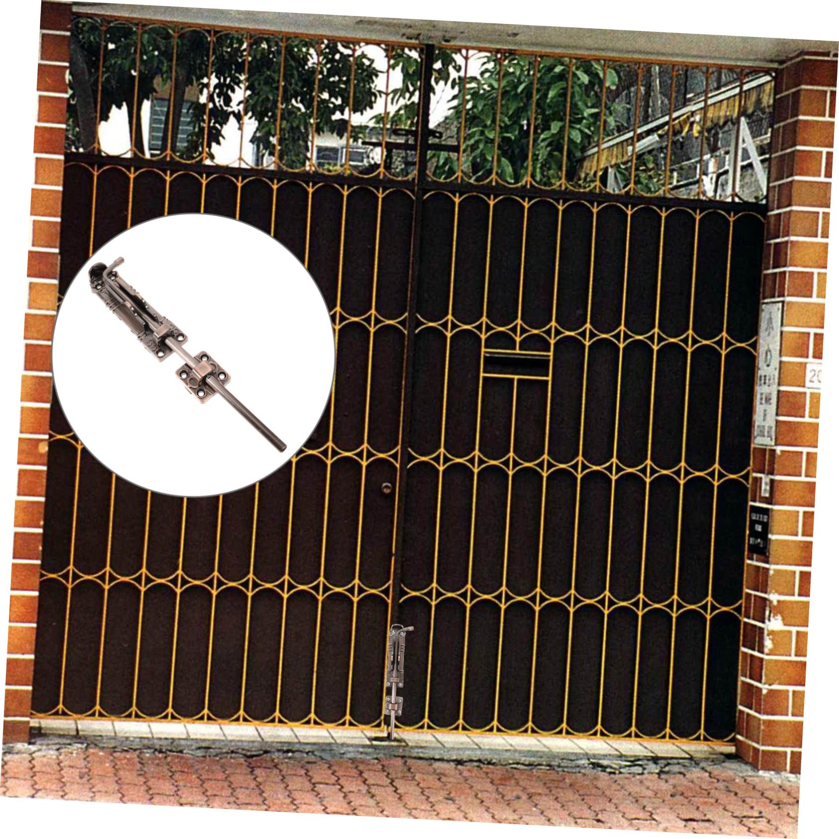 Baluue Catenaccio Cancello in Lega Antifurto Chiusura Scorrevole Senza Foratura per Porte Giardino e Garage Serratura Sicura Facile da Installare Adatta Cancelli e Porte Interne