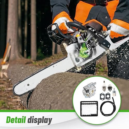 Miniatura 7 de munirater Kit de carburador con filtro de aire de repuesto para CS-341 CS-345 CS-346 CS-3000 CS-3450 CS-3400 Reemplazo para WT-402