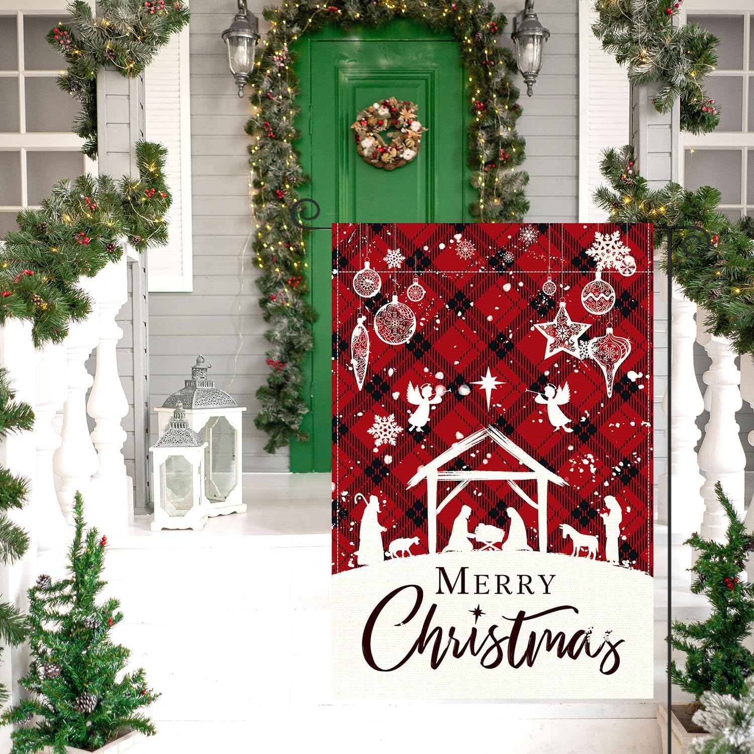 Merry Christmas Garden Flag, 12x18 Inch Christmas Nativity Scene Double Sided house flag, Yard Flag For Party Home Outdoor christmas decorations - Image 5