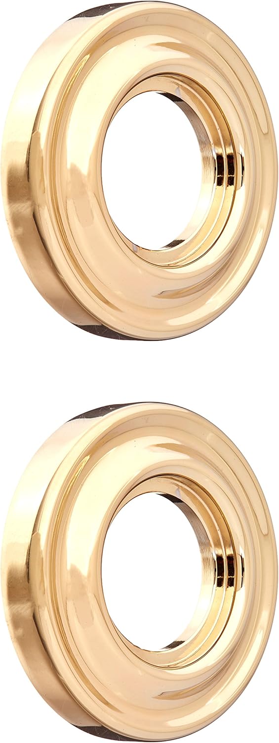 Baldwin 5002 Pair of Estate Rosettes for Passage Functions, Lifetime Polished Brass