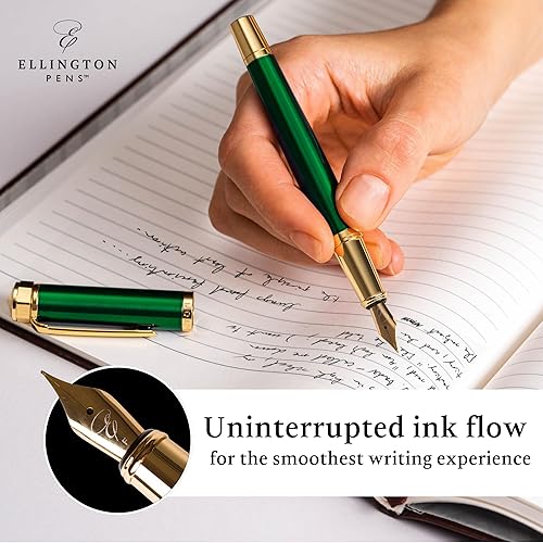 Vista 46 de Juego de pluma estilográfica de lujo, plumas estilográficas para escribir, punta media suave, incluye convertidor de tinta recargable, 3 cartuchos