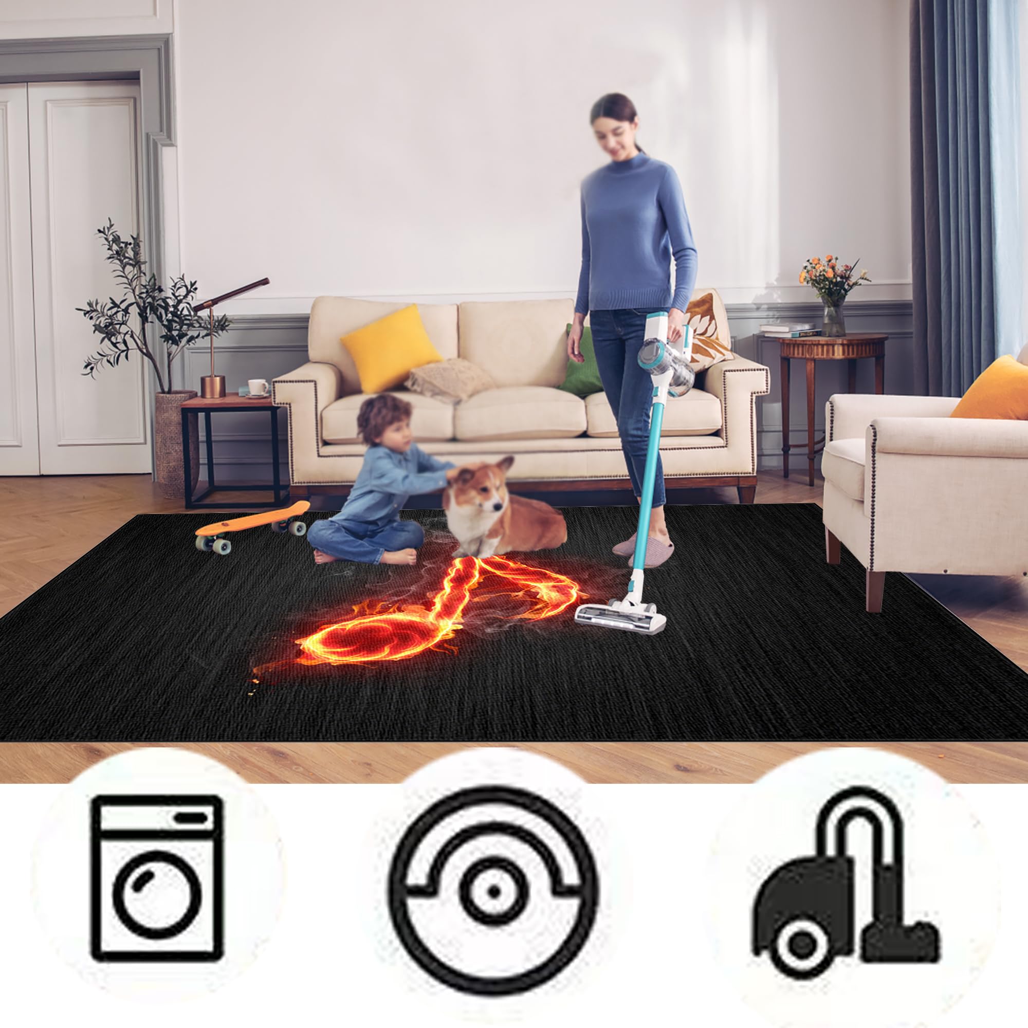 Tapis de Batterie Acoustique Insonorisant pour Batterie Électronique, Tapis Professionnel Rectangulaire De Jazz, Tapis pour Batterie Et Percussions 180 x 150 cm