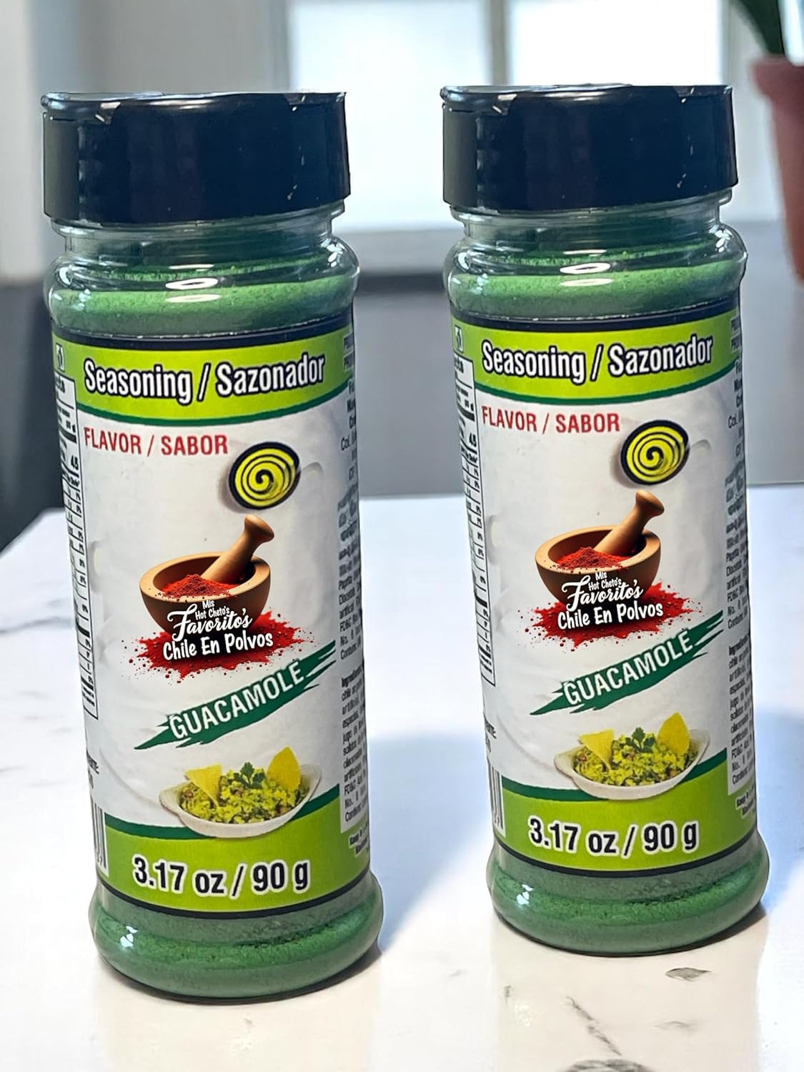 Flaming Guacamole flavored Chili Powder. Hott Flavored Chili Powder Pack of 2 (2 Pack Taki Guacamole flavor)