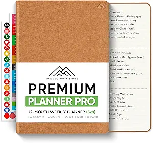 Productivity Store Undated Planner, 5.8” x 8.3”, Brown - A5