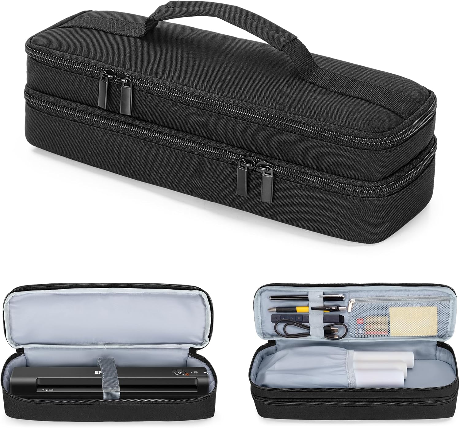 Yarwo Double-layer Document Scanner Travel Case, Image Scanner Carrying Bag Compatible with Brother DS-640/740D, Canon R10, Epson ES-50/60W, Great for Home, Office, Business, Travel, Black(Patented) Yarwo Double-layer Document Scanner Travel Case, Image Scanner Carrying Bag Compatible with Brother DS-640/740D, Canon R10, Epson ES-50/60W, Great for Home, Office, Business, Travel, Black(Patented)