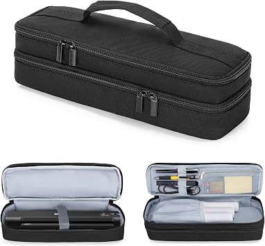 Yarwo Double-layer Document Scanner Travel Case, Image Scanner Carrying Bag Compatible with Brother DS-640/740D, Canon R10, Epson ES-50/60W, Great for Home, Office, Business, Travel, BlackPatented