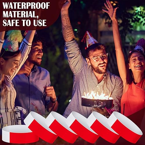 Vista 20 de Paquete de 600 pulseras de papel para eventos, pulseras de neón para fiestas, de colores, impermeables, bandas de brazo de papel, identificación Rosa