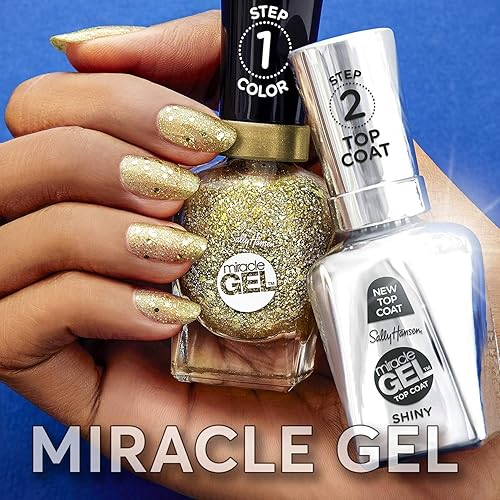 Miniatura 76 de SALLY HANSEN Miracle Gel - Esmalte de uñas 101 brillante,102 Miracle Gel 3.0 Matte Top Coat,103 Azúcar,105 cristal,106 Unicornio,107 Moonlit,108