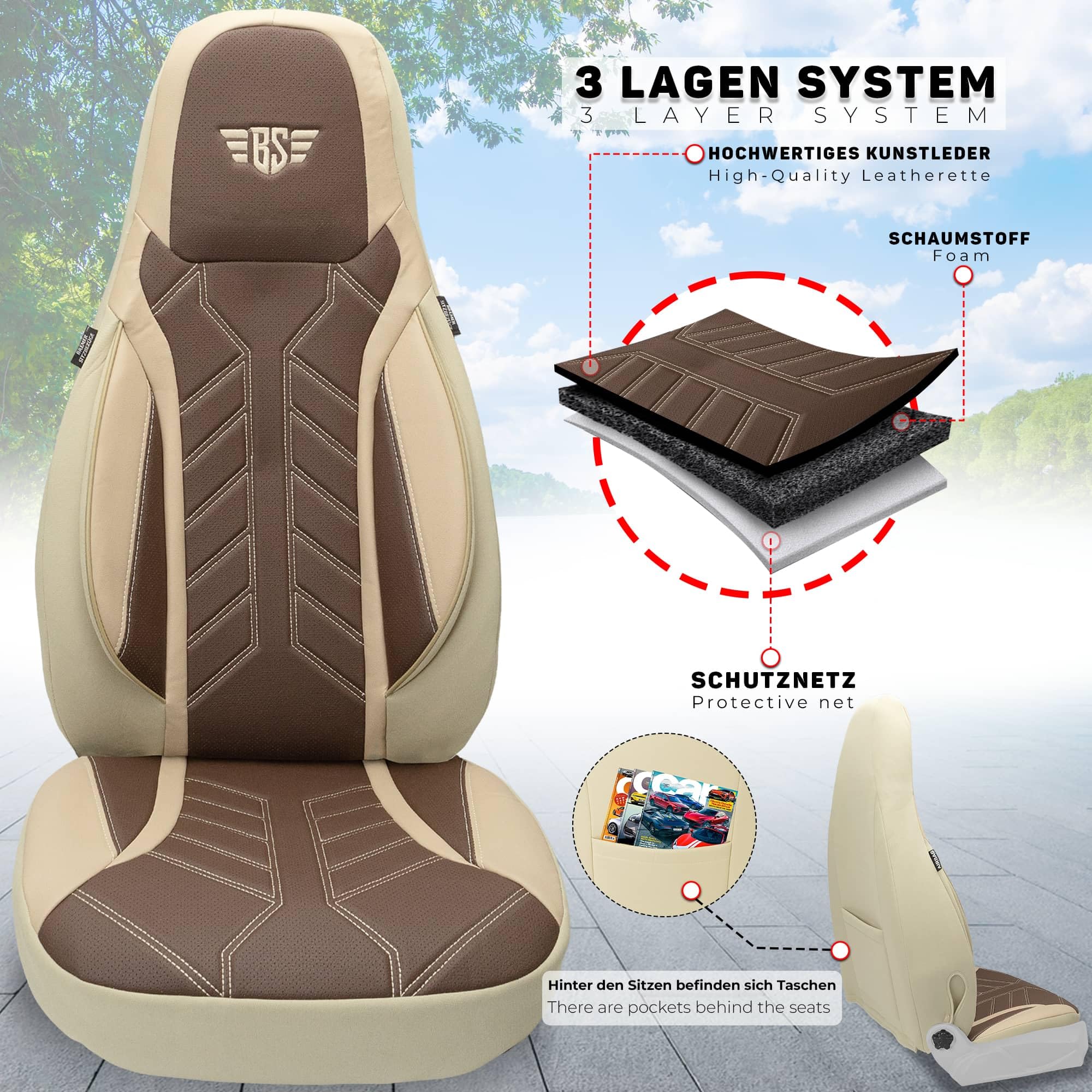 BREMER SITZBEZÜGE Housses de Protection pour Camping-Car Fiat Ducato Jumper Boxer DPL510