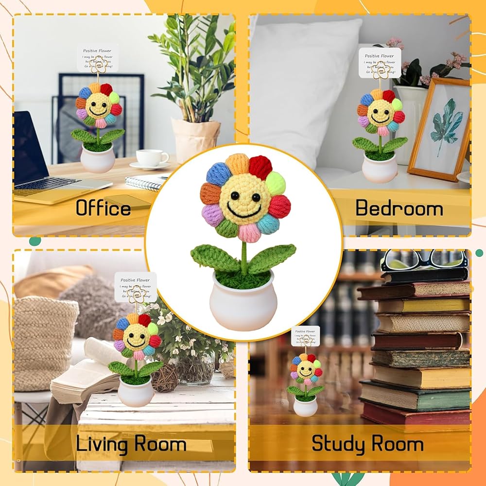 Girasole Positivo Hshenjhu - Peluche 14x7cm Con Messaggio Motivazionale | Regalo Emotivo - Foto 2