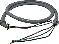 Sealproof Power Whip Assembly 1/2-Inch x 6 Ft Liquid Tight Flexible Conduit & 10 Gauge Wire Preassembled AC Whip Kit