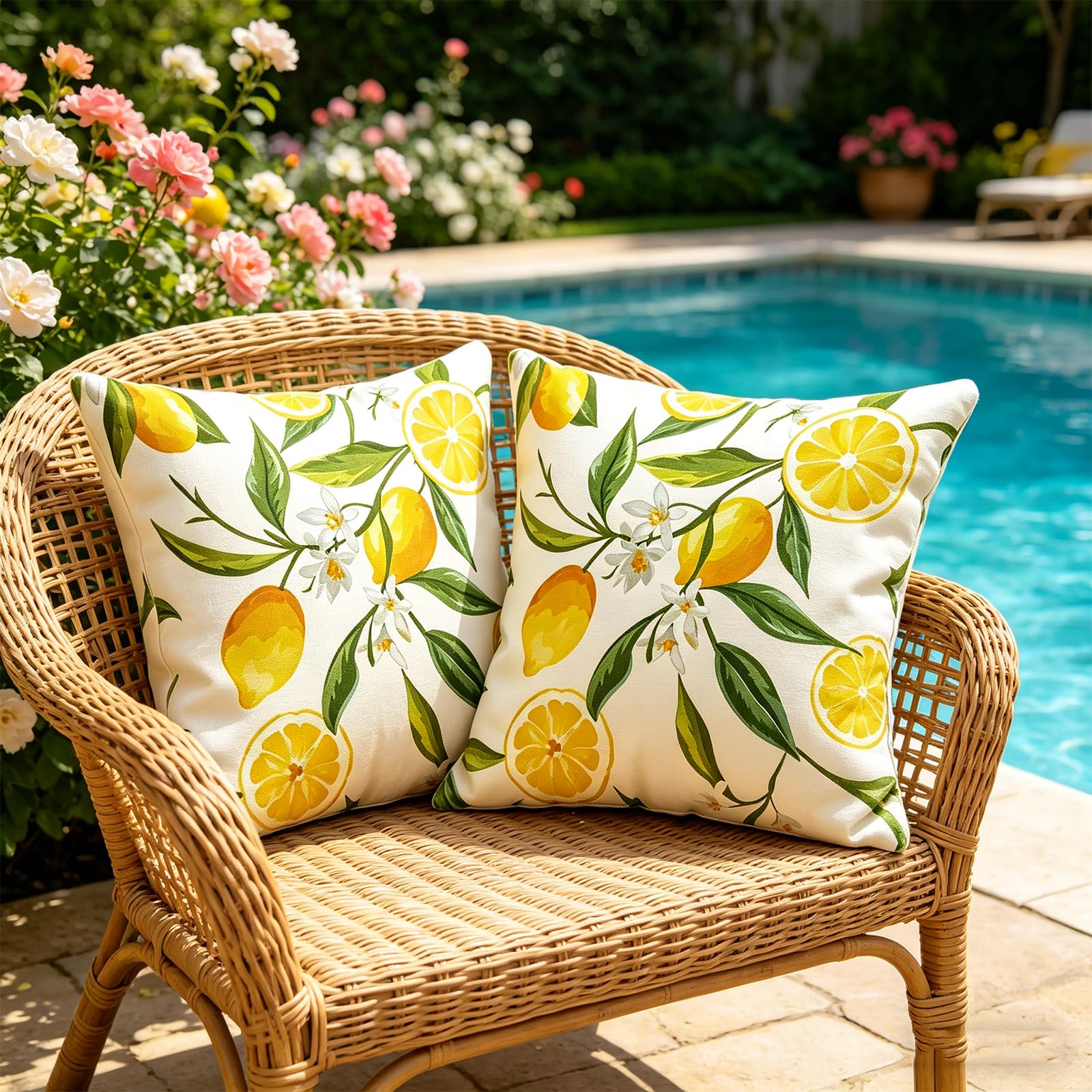 Cuscino decorativo per esterni 45x45 cm set da 2 pezzi resistente alle intemperie