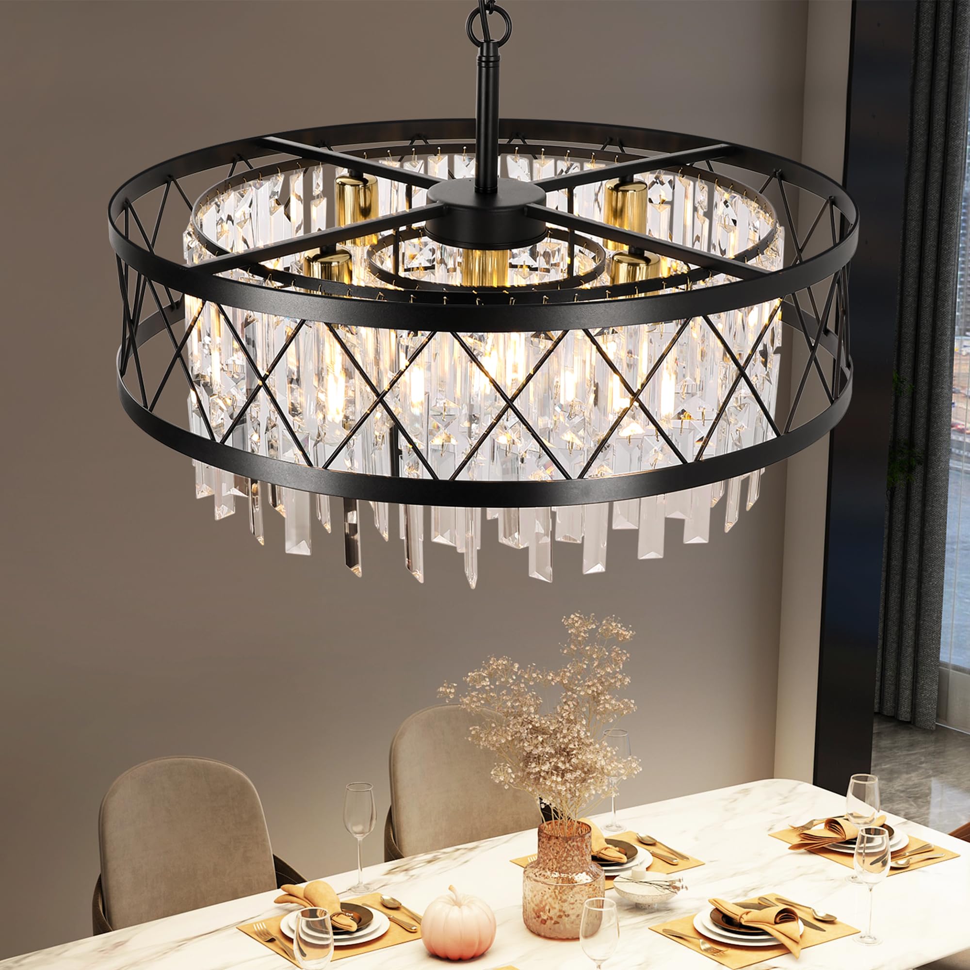 COCOSTAR Crystal Chandeliers for Dining Room, Small Farmhouse ...