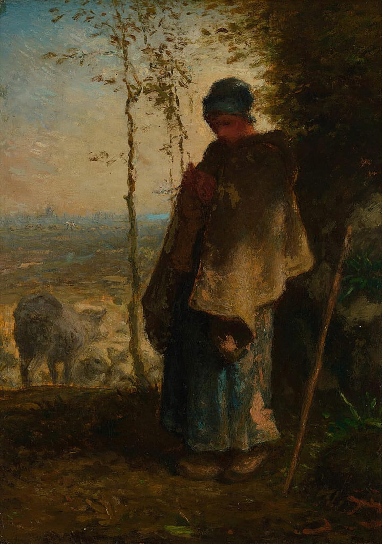 SERENDIPITP Vintage Wall Art Canvas Nordic Poster Canvas Print Picture the Little Shepherdess by Jean Francois Millets Wall Art Poster for Home Decor 60x90cm