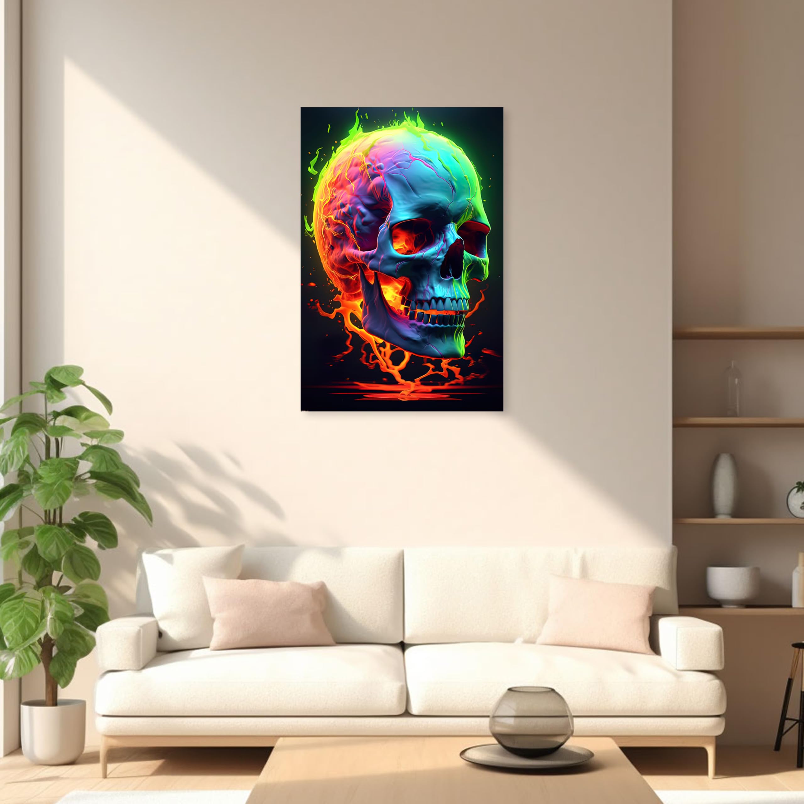 drdfrnt art skul art 部屋に　インテリア　カルフォルニア ARTZGX Abstract Skull Wall Art Colorful Skull Painting Canvas