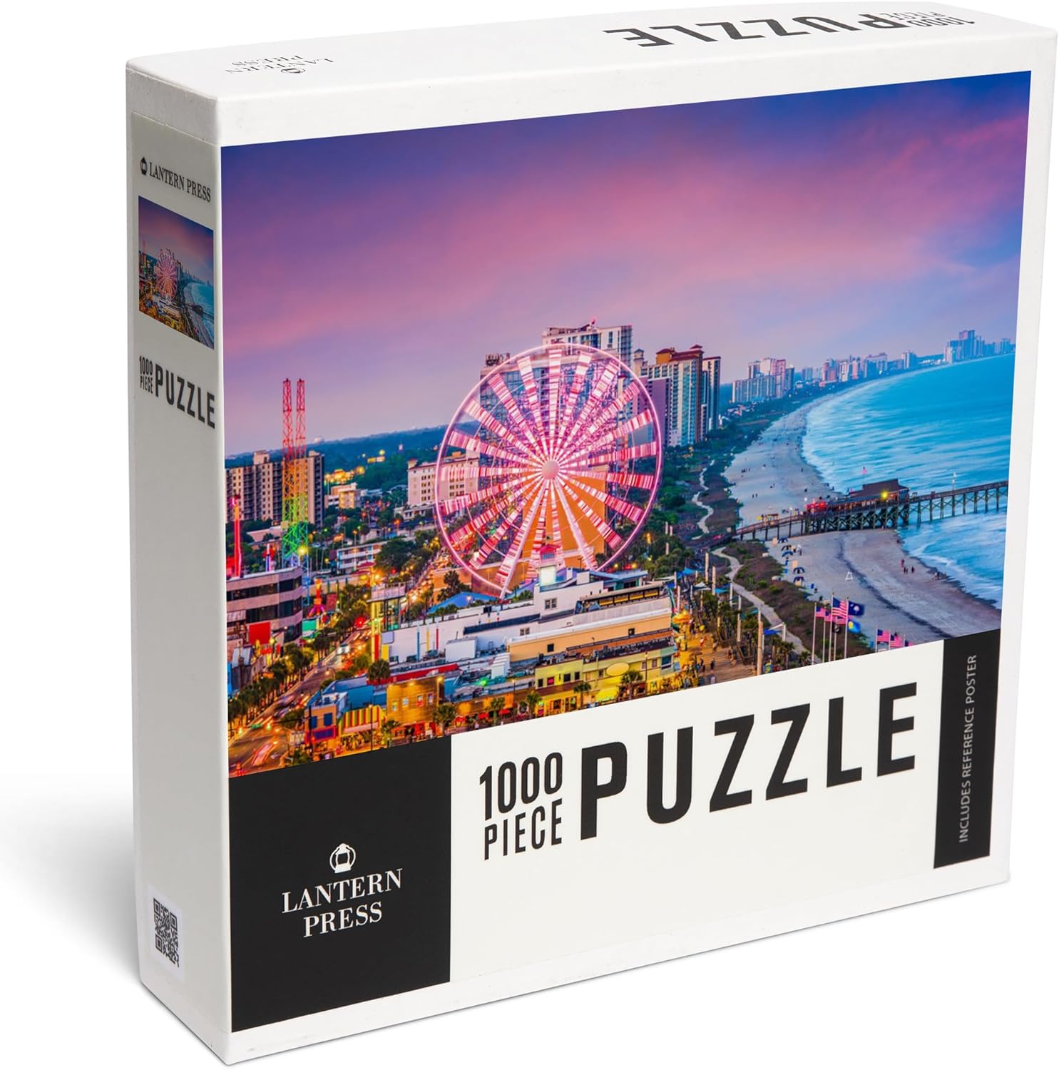 Myrtle Beach, South Carolina, Colorful City and Beach Skyline, Photography A-94058 (1000 Piece Puzzle, Challenging Jigsaw Puzzle for Adults, Made in USA)