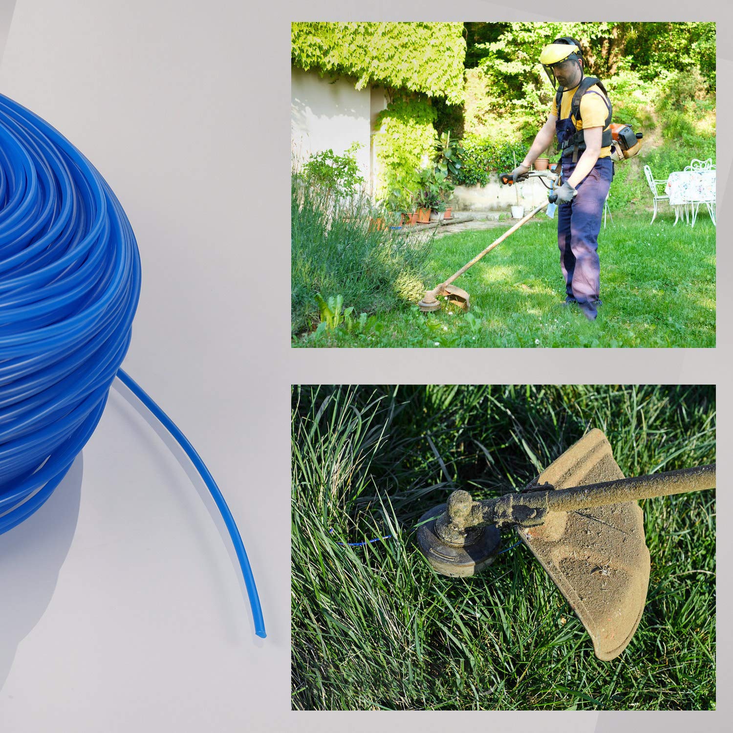 Rasentrimmerfaden 1,6 Mm X 100 M – Blaue Nylonschnur, Für Elektrische Trimmer & Gartengeräte