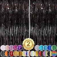 Vista 14 de Cortina de flecos de arcoíris para fiesta, paquete de 2 cortinas de fondo de flecos de aluminio de 3.3 x 8.3 pies para cumpleaños, boda, novia, baby