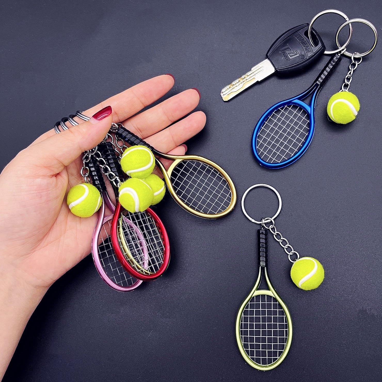 Juegos De Tenis Set Llaveros Tenis Mini Raquetas Con Pelota