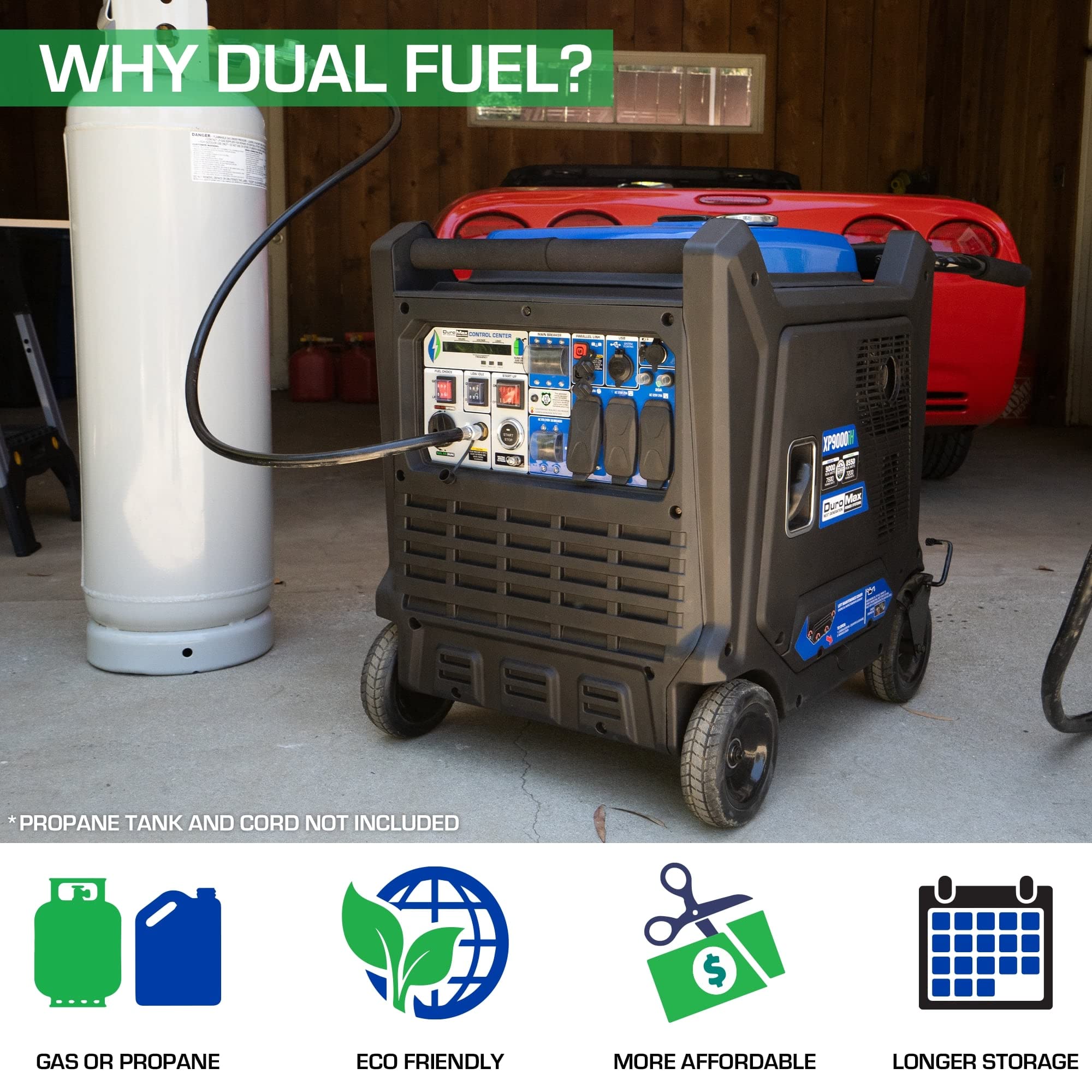 DuroMax XP9000iH 9000-Watt 459cc Dual Fuel Digital Inverter Hybrid ...