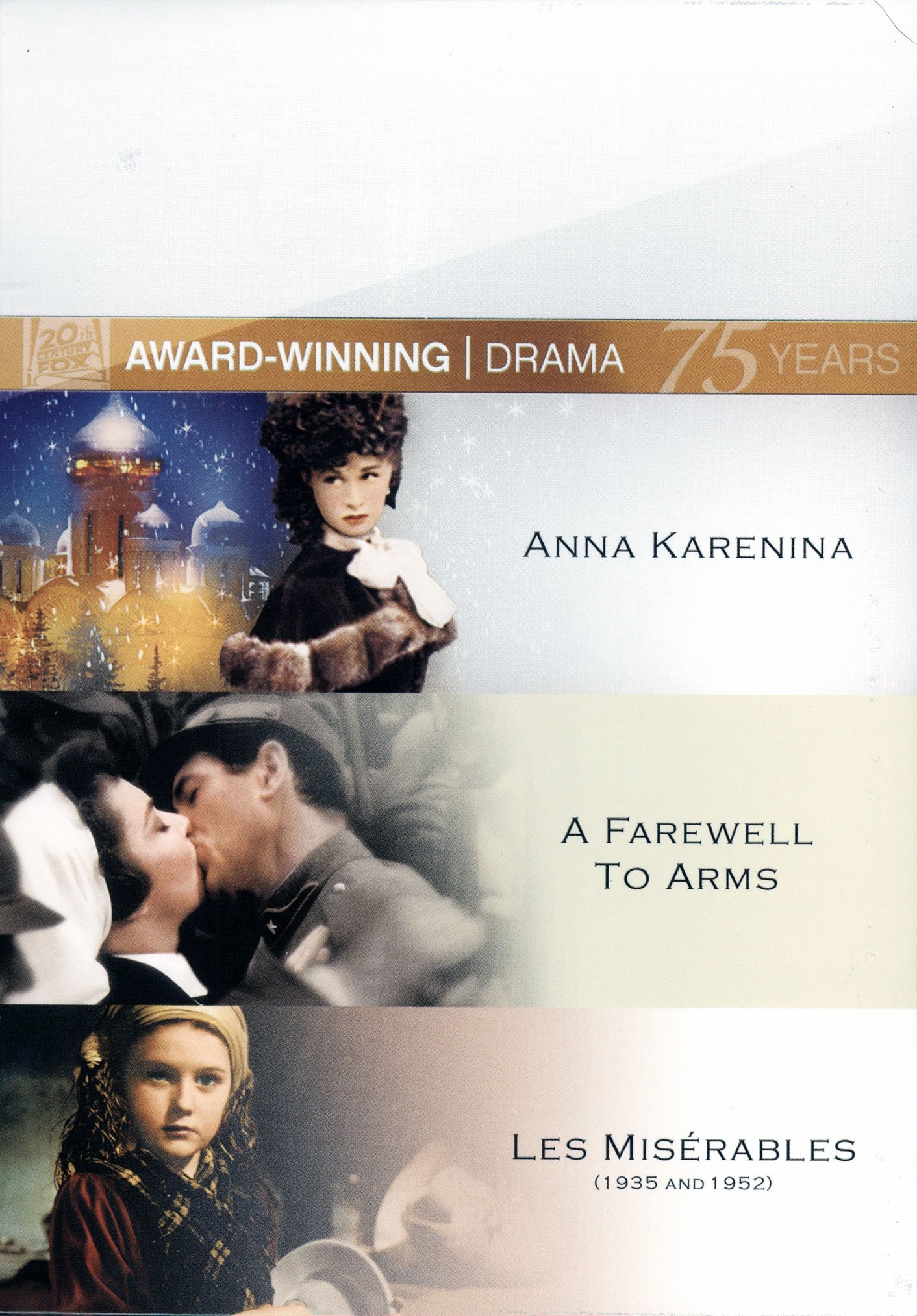 Award Winning Drama DVD Set - Les Miserables-a Farewell to Arms - Anna Karenina