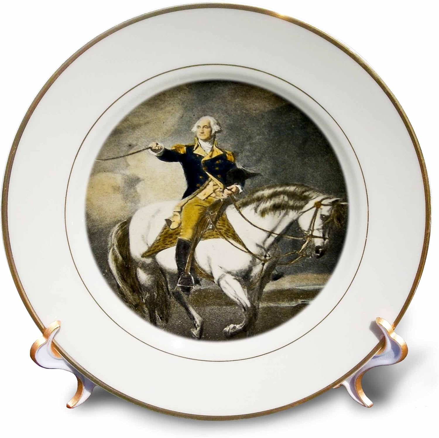 3dRose cp_77412_1 General George Washington at Trenton-Porcelain Plate, 8-Inch