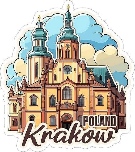 Cracovia - Calcomanía de vinilo para ventana de Polonia, tamaño pequeño, impermeable, para botella de agua, taza, pasaporte, libro de recortes, disponible en Yaxa Colombia