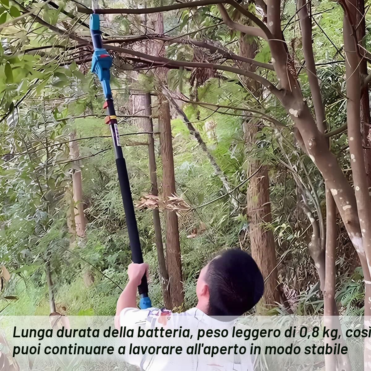 Forbici Potatura Elettriche, Forbice Potatura A Batteria Con Asta Telescopica, Diametro Di Taglio 40 Mm, Batteria Al Litio Ricaricabile 2 Pezzi, Cesoie Elettriche Per Potatura Per Giardinaggio