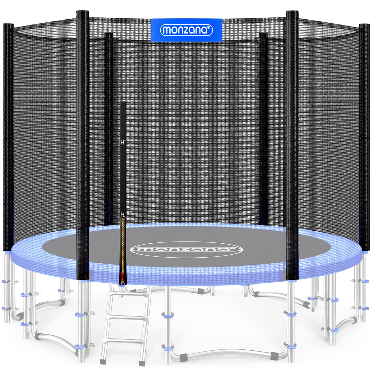 Monzana® Red Seguridad Trampolín Ø183/244/305/366/427cm Repuesto Reemplazo Cama Elástica Exterior Resistente Rayos UV 6-8 Postes Protección Infantil