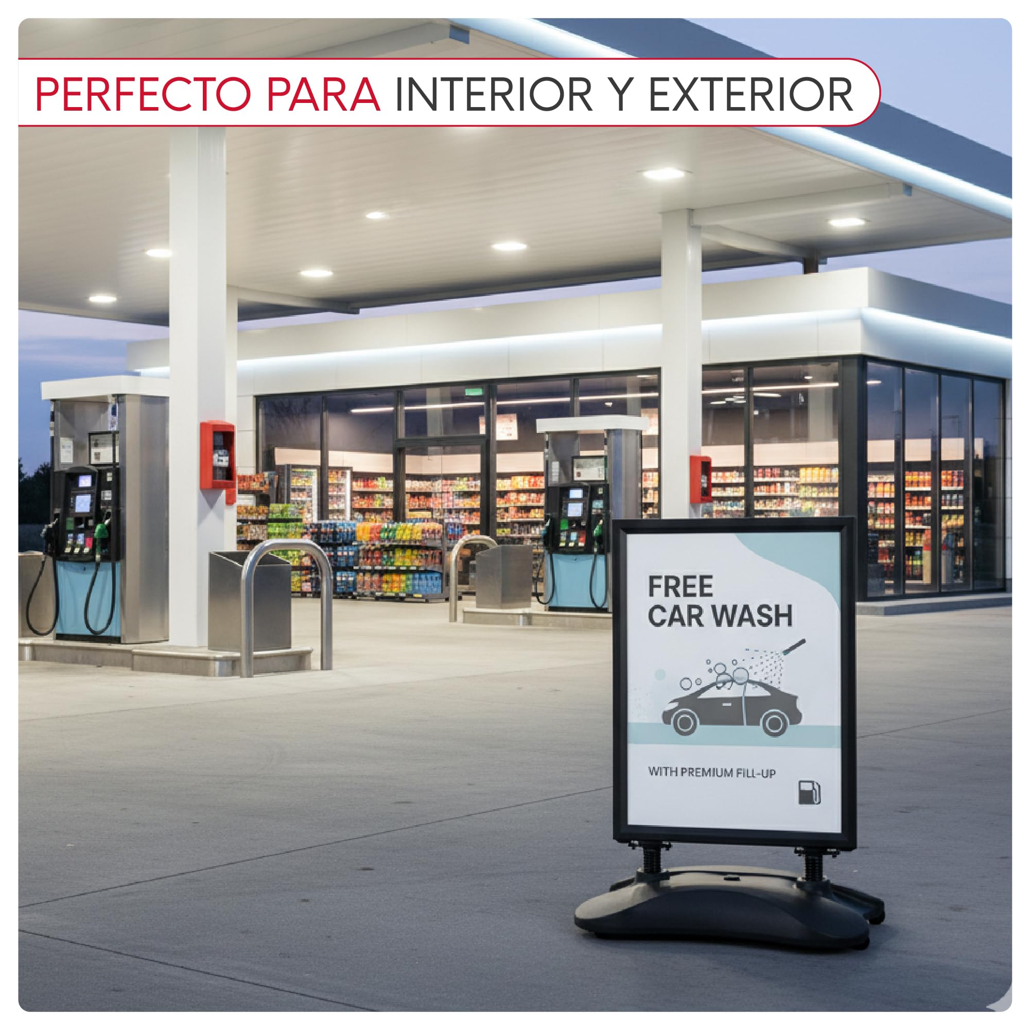 Soporte para Carteles Doble Cara | Expositor de Póster con Marco de Aluminio | Caballete con Base Rellenable y Ruedas | Soporte Publicitario Interiores y Exteriores (Negro, B1(70x100cm))