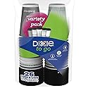 Dixie To Go Coffee Cups and Lids, 12 Oz, 26 Count, Assorted Designs, Disposable Hot Beverage Cups & Lids
