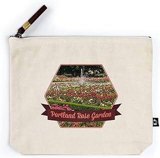 Lantern Press Portland Rose Garden, Contour, Photography (100% Cotton Canvas Travel Accessory Go Bag)