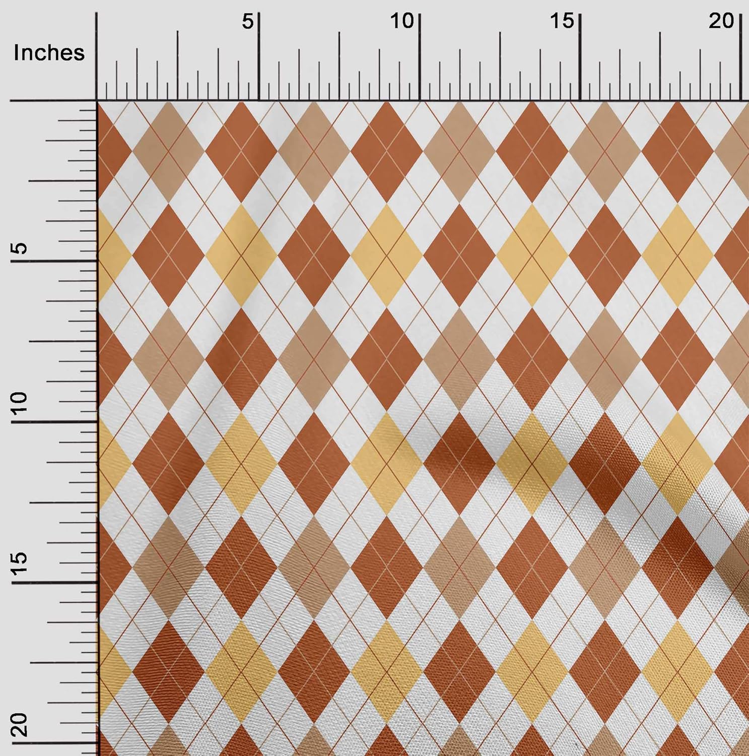 oneOone Polyester Spandex Denim Blue Fabric Argyle Check Quilting Supplies Print Sewing Fabric by The Yard 56 Inches Wide