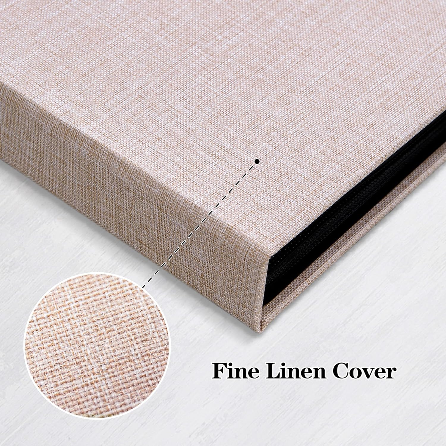 Mublalbum 2 Pack Small 5x7 Photo Album Linen Cover with Display Window Mini Picture Book Each Holds 52 Vertical Pockets for Artwork Postcards or Pictures Storage (Beige) - Image 6