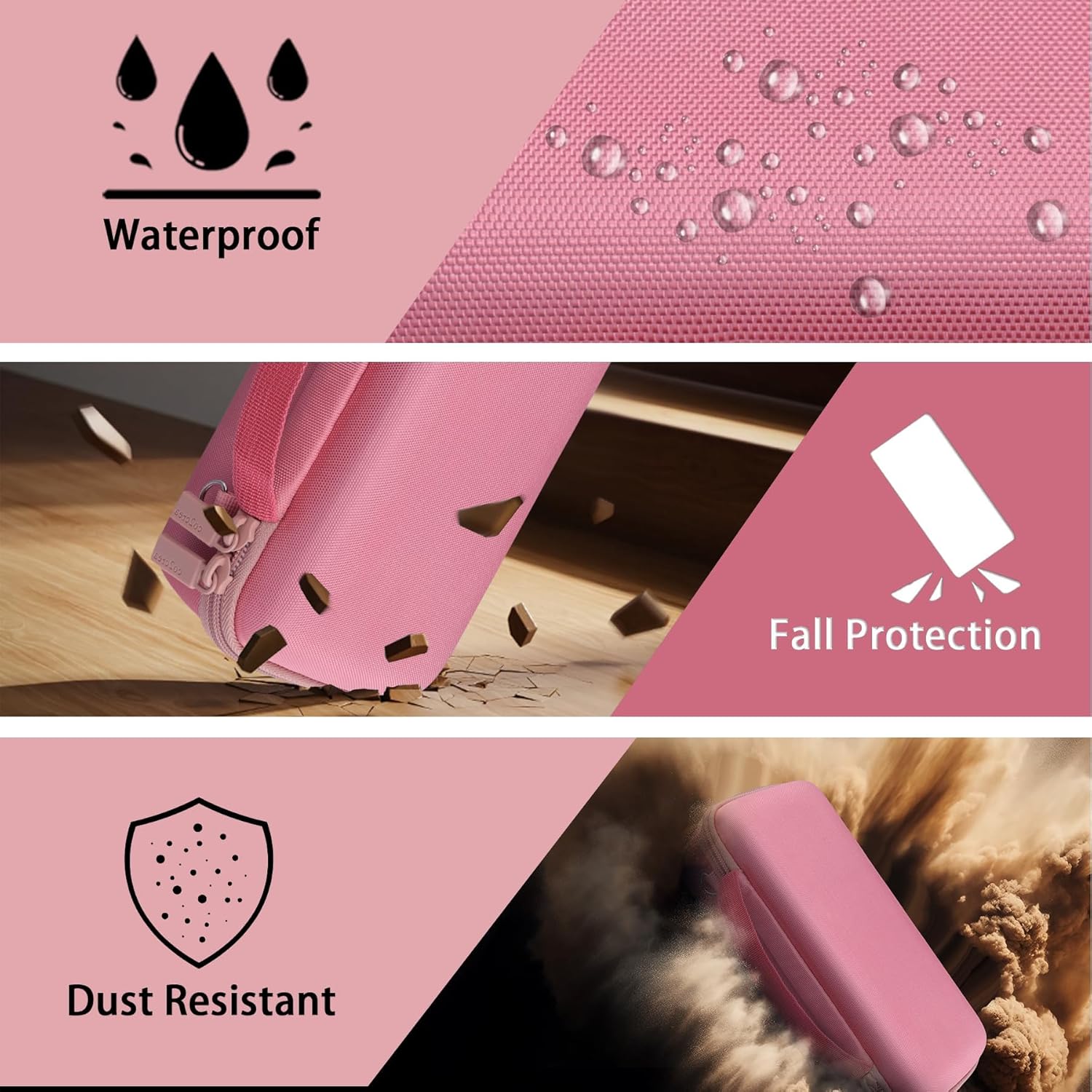 co2CREA Hard and Silicone Case Replacement for Bose New SoundLink Flex 2nd Gen Bluetooth Portable Speaker, with Carabiner and Shoulder Strap (Pink Case) - Image 5