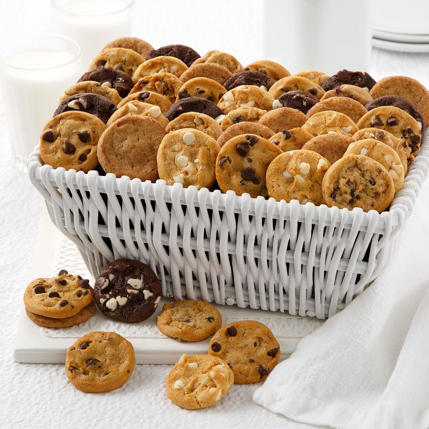 Mrs. Fields 48 Nibblers Bite-Sized Cookies Basket - Assorted with 5 Classic Cookie Flavors