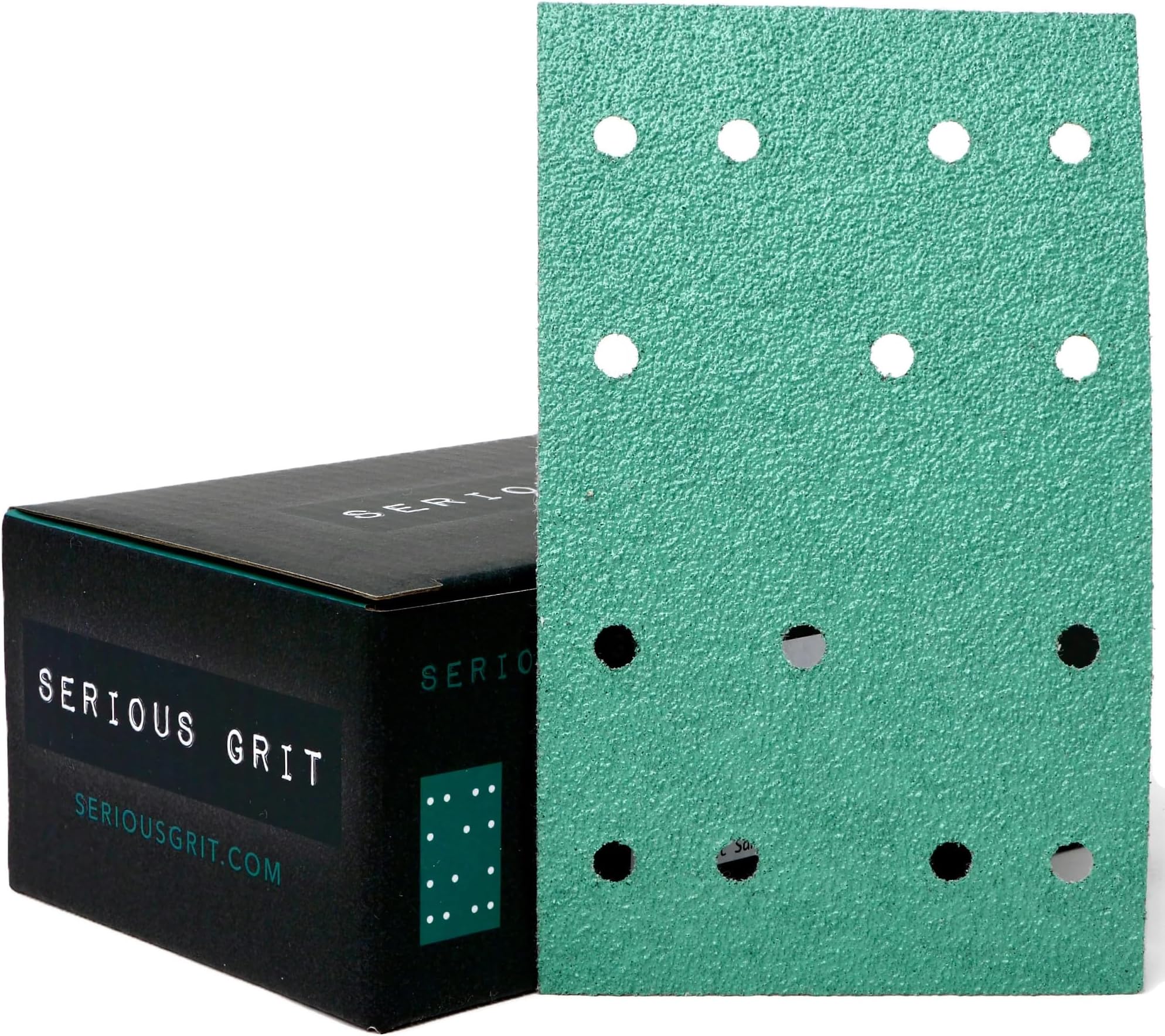 3" x 5" (80mm x 133mm) 14-Hole 60 Grit Sanding Sheets - Fits Festool RTS 400 & Mirka Deos 353 - Heavy-Duty Hook & Loop Film Abrasives - Sandpaper for Sheet Sanders - 25 Pack Box