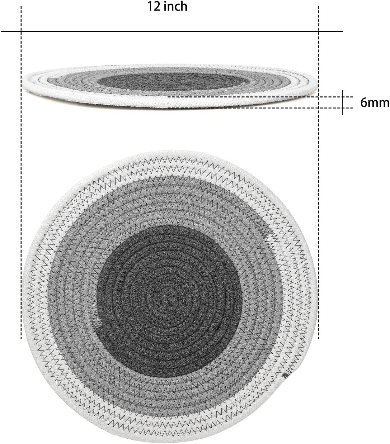 Gеt Chеар Prісе FOYO 12 Inch Round Placemats Heat-Resistant, Non-Slip Washable Table Mats for Dinner Table, Cotton Braided Placemats, Set of 4