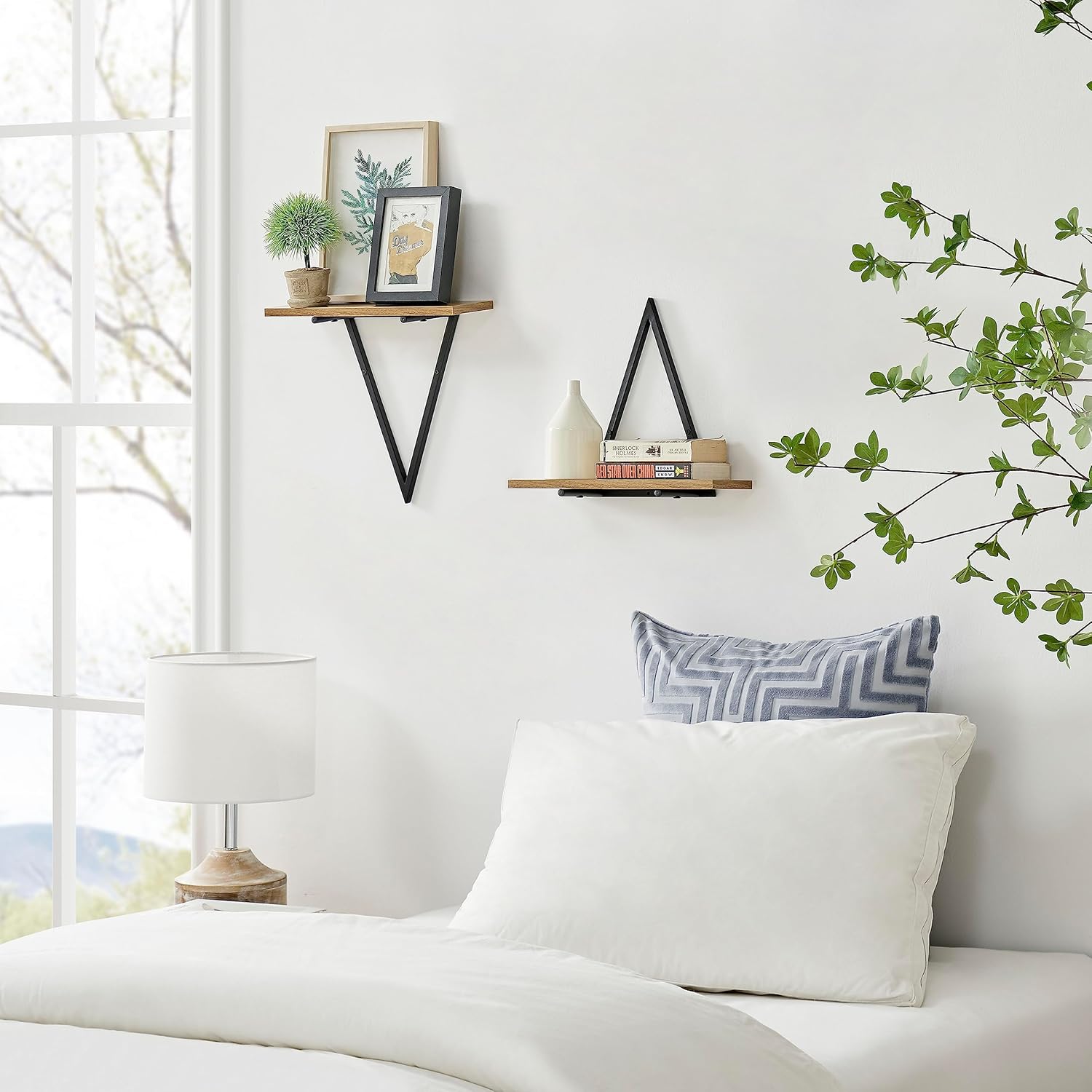 Triangle Accent Wall Shelf - Metal Frame by Danya B.