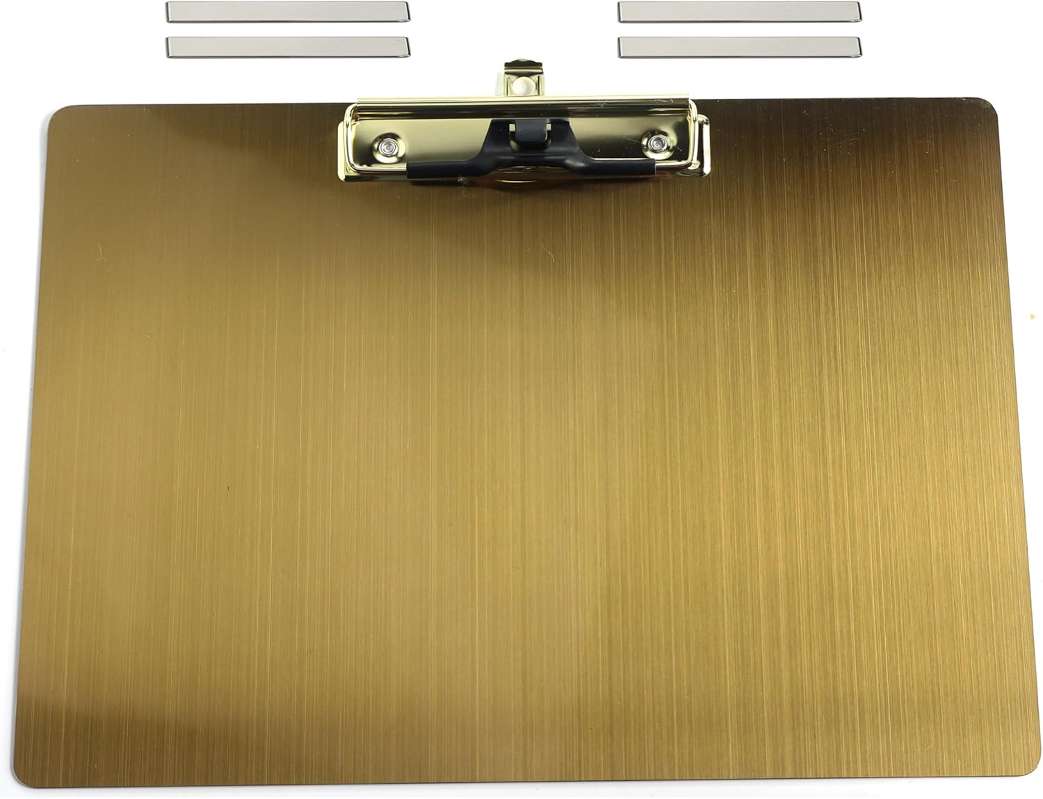 Stainless Steel Magnetic Clipboard with Pen - Multiple Sizes, Magnetic Design, Essential for Office and Home (Gold 9.2 x 12.5 Inches (Landscape Orientation))