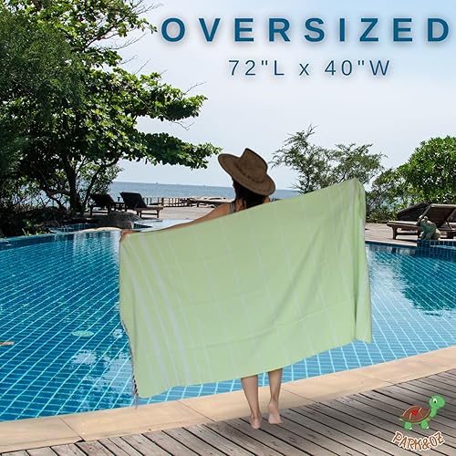 Miniatura 2 de Park & Oz Toallas de playa turcas peshtemal, 100% algodón, toallas turcas, ligeras, de secado rápido, ideales para viajes, yoga, piscina, spa y