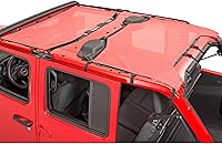 Vista 9 de MasterTop ShadeMaker Bimini Techo de Malla - Se Ajusta a Jeep Wrangler JL de 2 Puertas 2018-2023 - Parasol para Jeep Wrangler JL - Correas